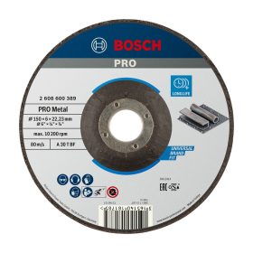   Bosch PRO hajlított csiszolótárcsa, nagyolótárcsa 150x6x22,23 mm, fémhez