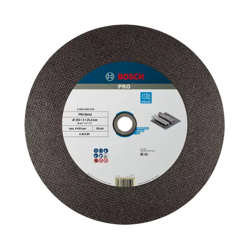 Bosch PRO egyenes vágókorong, darabolótárcsa 355x2,8x25,4 mm, fémhez