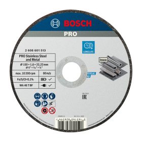   Bosch PRO egyenes vágókorong, 150x1,6x22,23 mm, inoxhoz, fémhez