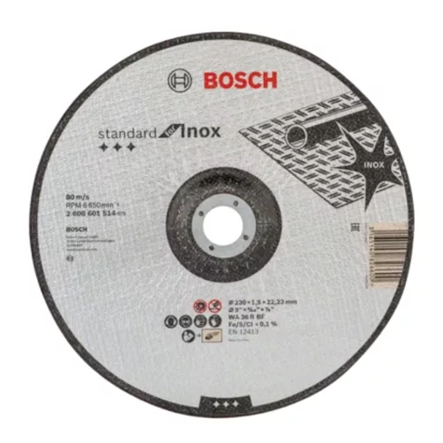 Bosch PRO hajlított vágókorong, 230x1,9x22,23 mm, inoxhoz, fémhez