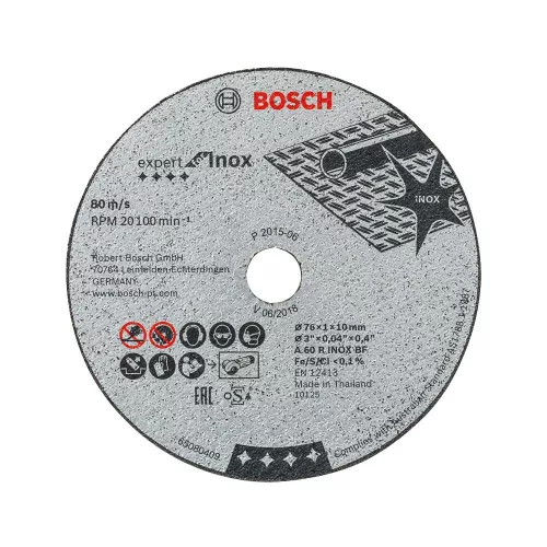 Bosch PRO egyenes vágókorong, 76x1x10 mm, inoxhoz, fémhez 5 db