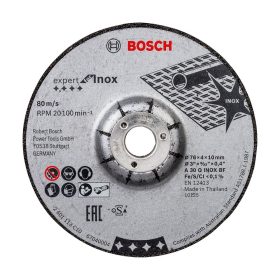   Bosch PRO egyenes csiszolótárcsa 76x4x10 mm, inoxhoz, fémhez 2 db