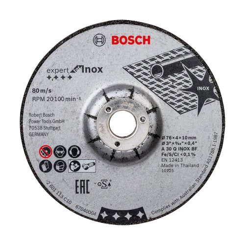 Bosch PRO egyenes csiszolótárcsa 76x4x10 mm, inoxhoz, fémhez 2 db