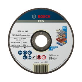   Bosch PRO Multi Material egyenes vágókorong, 125x1x22,23 mm, fém, műanyag, üreges téglához