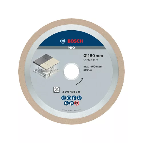 Bosch PRO Ceramic gyémánt vágókorong, 180x25,4 mm, márvány, csempe, kerámia
