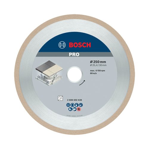 Bosch PRO Ceramic gyémánt vágókorong, 250x30/25,4 mm, márvány, csempe, kerámia
