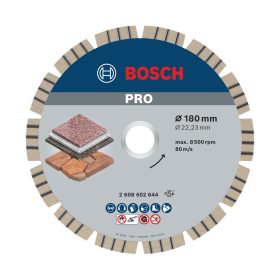   Bosch PRO Stone gyémánt vágókorong, 180x22,23 mm, vasbeton, gránit, terméskő