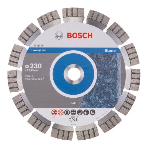 Bosch PRO Stone gyémánt vágókorong, 230x22,23 mm, vasbeton, gránit, terméskő
