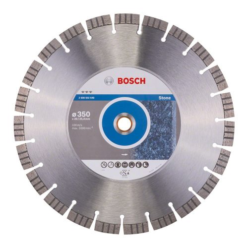 Bosch PRO Stone gyémánt vágókorong, 350x20/25,4 mm, vasbeton, gránit, terméskő