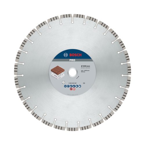 Bosch PRO Abrasive gyémánt vágókorong, 400x20/25,4 mm, cserép, mészkő, gipsz, gázbeton, beton