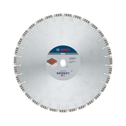 Bosch PRO Abrasive gyémánt vágókorong, 450x25,4 mm, cserép, mészkő, gipsz, gázbeton, beton