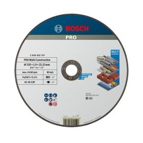   Bosch PRO Multi Material egyenes vágókorong, 230x1,9x22,23 mm, fém, műanyag, üreges téglához
