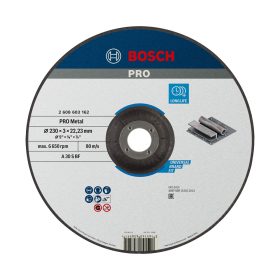 Bosch PRO hajlított vágókorong, 230x3x22,23 mm, fémhez