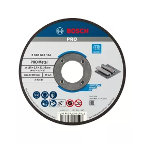 Bosch PRO egyenes vágókorong, 115x2,5x22,23 mm, fémhez