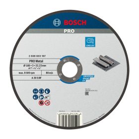 Bosch PRO egyenes vágókorong, 180x3x22,23 mm, fémhez