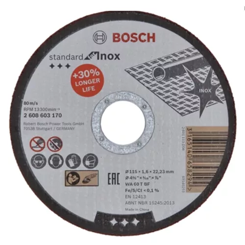 Bosch PRO egyenes vágókorong, 115x1,6x22,23 mm, inoxhoz, fémhez
