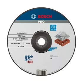  Bosch PRO hajlított Stone vágókorong, 230x3x22,23 mm, üreges tégla, márvány