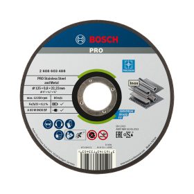   Bosch PRO egyenes vágókorong, 125x0,8x22,23 mm, inoxhoz, fémhez