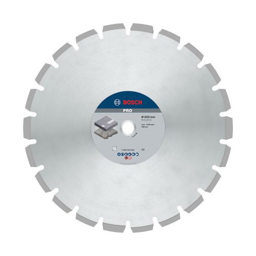 Bosch PRO Asphalt gyémánt vágókorong, 450x25,4 mm, aszfalt, friss beton