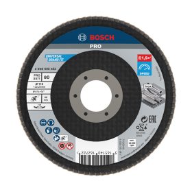   Bosch PRO X571 legyezőtárcsa, 115 mm, G80, inoxhoz, fémhez
