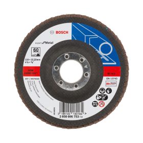   Bosch EXPERT X551 legyezőtárcsa fémhez, kúpos üvegszövet alátéttányér, Zirkon 115mm, 22,23 P60