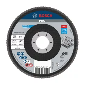   Bosch PRO X571 legyezőtárcsa, 125 mm, G80, inoxhoz, fémhez