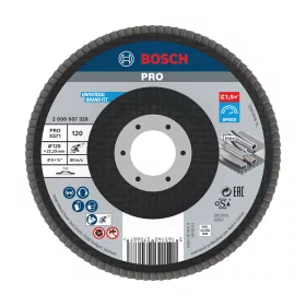   Bosch PRO X571 legyezőtárcsa, 125 mm, G120, inoxhoz, fémhez