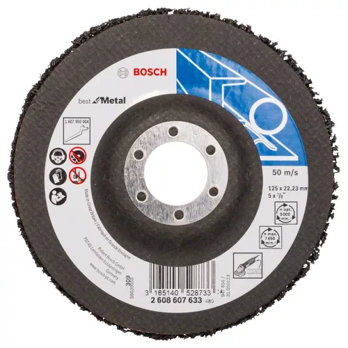 Bosch PRO N377 Multi Material tisztítókorong, 125 mm, 22,23 mm, fém, alumínium, festék, kő