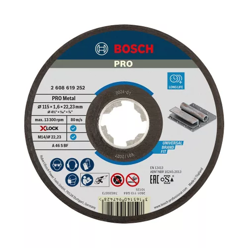 Bosch PRO Metal X-LOCK, M14 vágókorong, 115x1,6x22,23 mm, fémhez