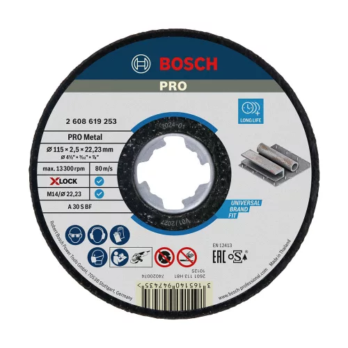 Bosch PRO Metal X-LOCK, M14 vágókorong, 115x2,5x22,23 mm, fémhez