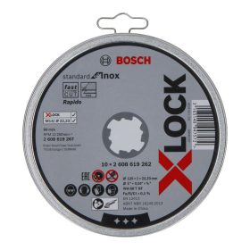   Bosch PRO X-LOCK, M14 vágókorong készlet fémdobozban, 125x1x22,23 mm, fémhez, inoxhoz 10 db