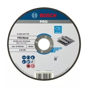   Bosch PRO Metal egyenes vágókorong, 150x2,5x22,23 mm, fémhez