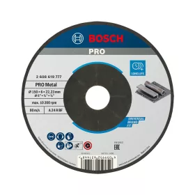   Bosch PRO Metal csiszolótárcsa, nagyolótárcsa 150x6x22,23 mm, fémhez