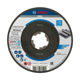   Bosch PRO Metal X-LOCK, M14 hajlított vágókorong, 115x2,5x22,23 mm, fémhez