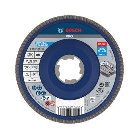   Bosch PRO X571 X-LOCK, M14 legyezőtárcsa, 115 mm, G80, fémhez, inoxhoz