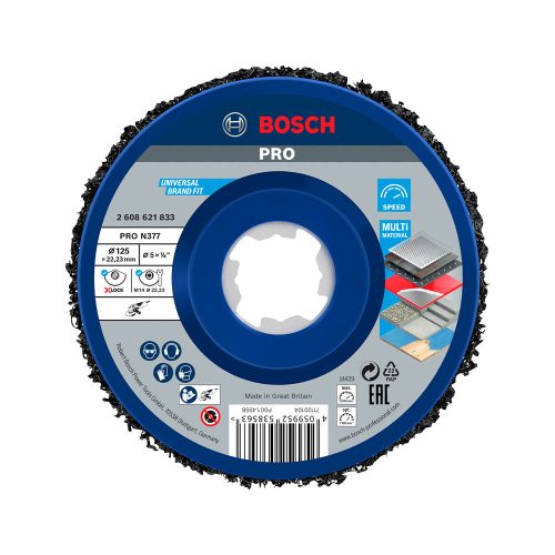 Bosch PRO N377 X-LOCK, M14 Multi Material tisztítókorong, 125 mm, fém, festék, kő