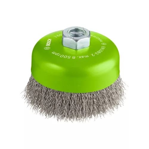 Bosch PRO Stainless Steel clean hullámos fazékkefe, 100x0,3 mm, M14 menetes, fémhez, inoxhoz