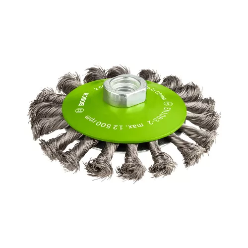 Bosch PRO Stainless Steel heavy fonott kúpos kefe, 115x0,35 mm, M14 menetes, fémhez, inoxhoz