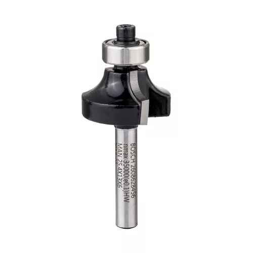 Bosch keményfém lekerekítő maró szár: 6 mm D:25,4 L:13,2 G:54 R1:6,3 csapágyas keményfához