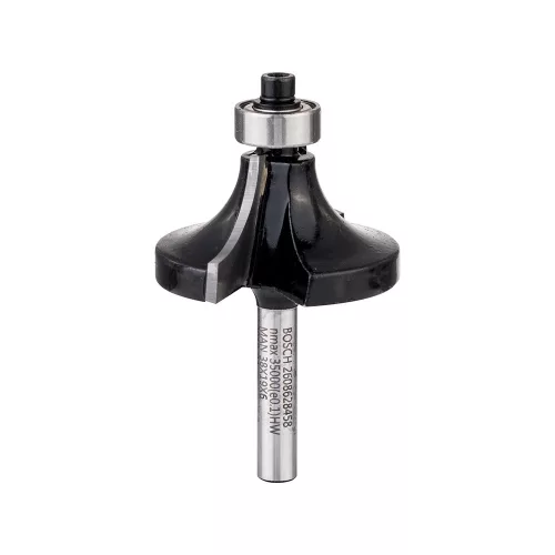 Bosch keményfém lekerekítő maró szár: 6 mm D:38,1 L:18,6 G:60 R1: 12,7 csapágyas keményfához