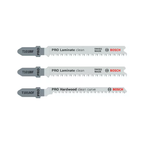 Bosch PRO laminate szúrófűrészlap készlet, T alakú befogószár, 3 részes, parketta, PVC