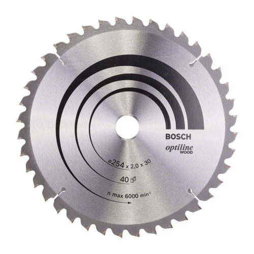 Bosch PRO Wood körfűrészlap, 254x2x30 mm 40 fog, kemény fa, rétegelt lemez, forgácslap