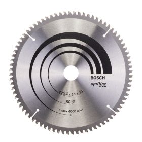   Bosch PRO Wood körfűrészlap, 254x2,5x30 mm 80 fog, kemény fa, rétegelt lemez, forgácslap