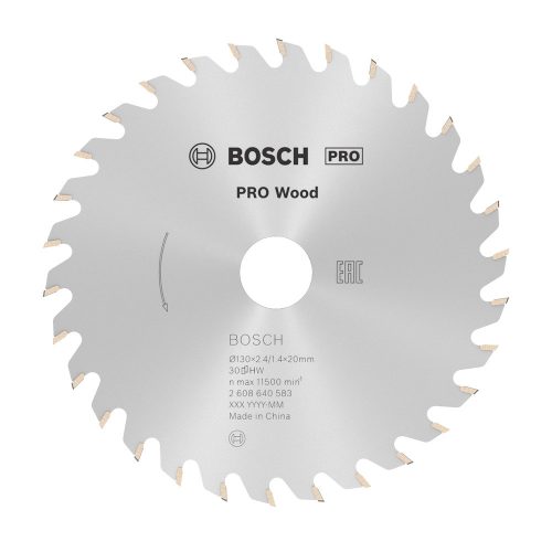 Bosch PRO Wood körfűrészlap, 130x2,4x20 mm 30 fog, kemény fa, rétegelt lemez, forgácslap