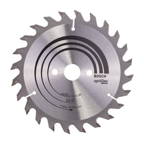 Bosch PRO Wood körfűrészlap, 150x2,4x20 mm 24 fog, kemény fa, rétegelt lemez, forgácslap