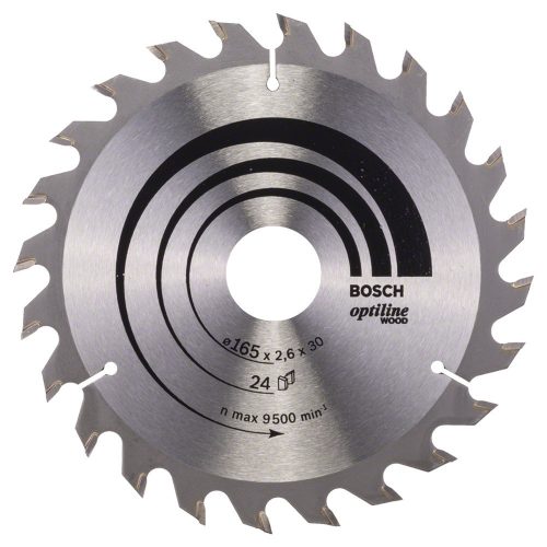 Bosch PRO Wood körfűrészlap, 165x2,6x30 mm 24 fog, kemény fa, rétegelt lemez, forgácslap
