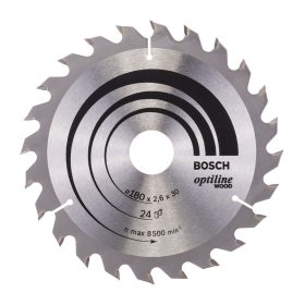   Bosch PRO Wood körfűrészlap, 180x2,6x30 mm 24 fog, kemény fa, rétegelt lemez, forgácslap