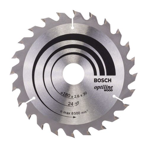 Bosch PRO Wood körfűrészlap, 180x2,6x30 mm 24 fog, kemény fa, rétegelt lemez, forgácslap