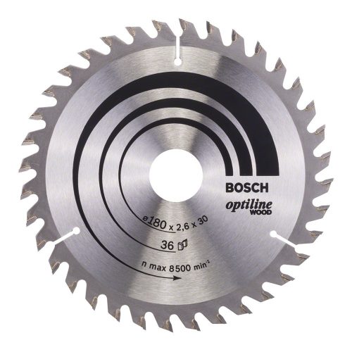 Bosch PRO Wood körfűrészlap, 180x2,6x30 mm 36 fog, kemény fa, rétegelt lemez, forgácslap