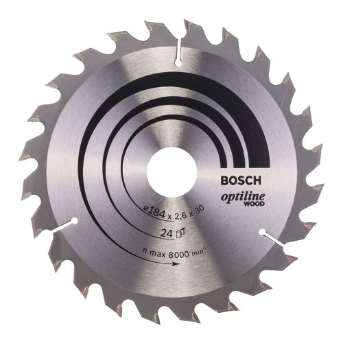 Bosch PRO Wood körfűrészlap, 184x2,6x30 mm 24 fog, kemény fa, rétegelt lemez, forgácslap